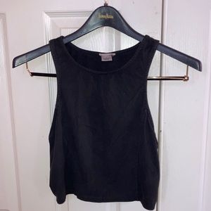XL Velvet Black Crop Top